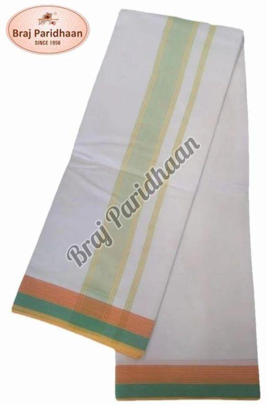 Braj Paridhaan Cotton White Dhoti Angavastram Set