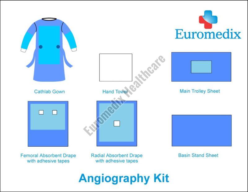 Plain SMMS nonwoven Fabric Angiography Surgical Kit, Technics : Machine Made