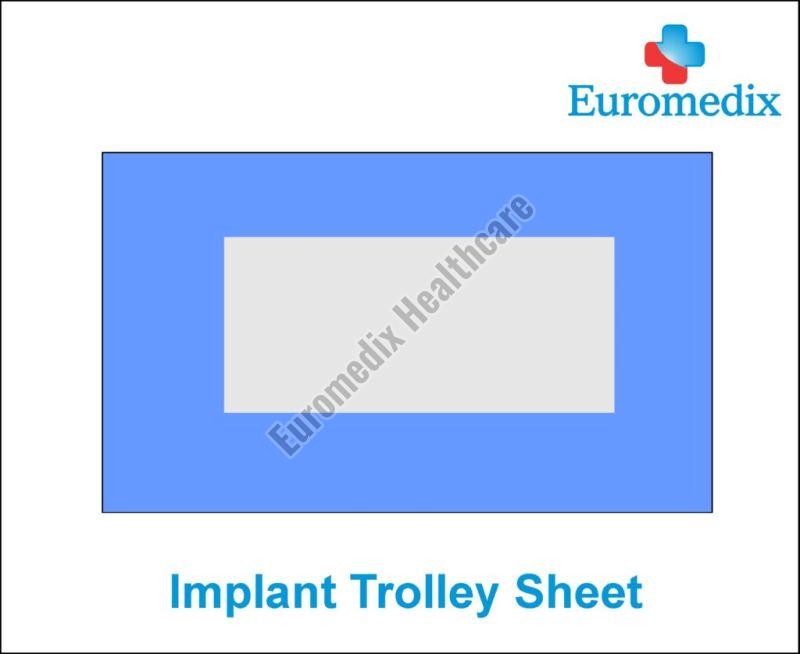 Plain SMMS nonwoven Fabric Implant Trolley Sheet, Technics : Machine Made