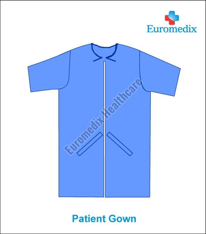Plain SMMS Fabric Patient Gown for Hospital Use