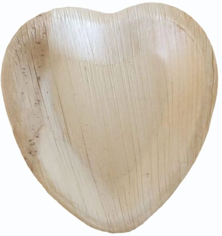 Heart Shaped Areca Leaf Plate for Serving Food