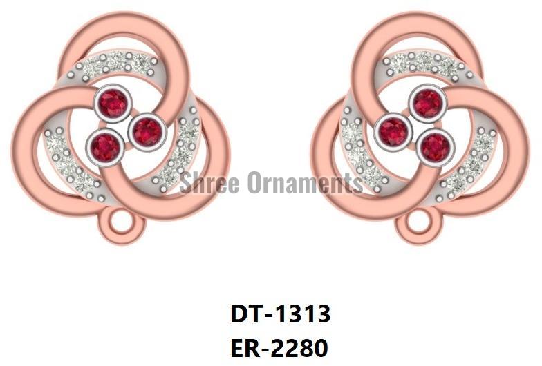 ER-2172 Ladies Rose Gold Earring