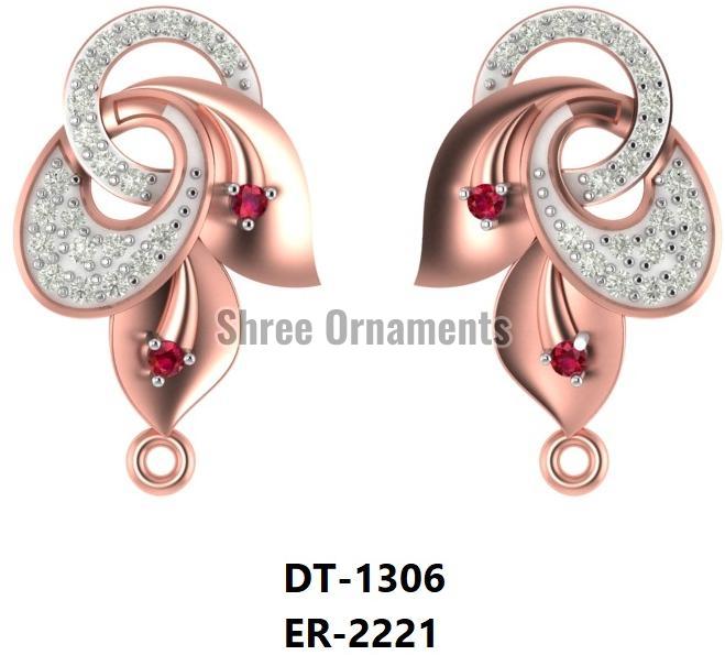 ER-2221 Ladies Rose Gold Earring