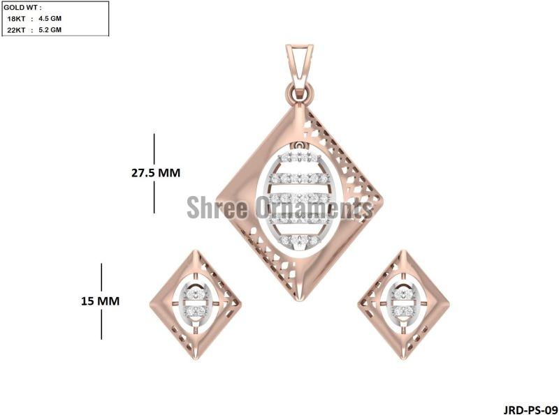 JRD-PS-09 Ladies Rose Gold Pendent Set