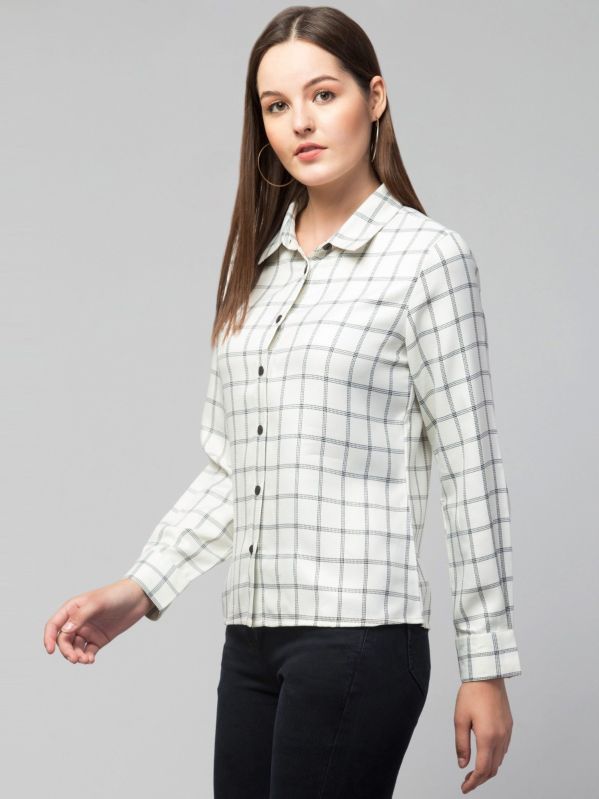 Checked Cotton Ladies Check Casual Shirt, Sleeve Style : Full Sleeve