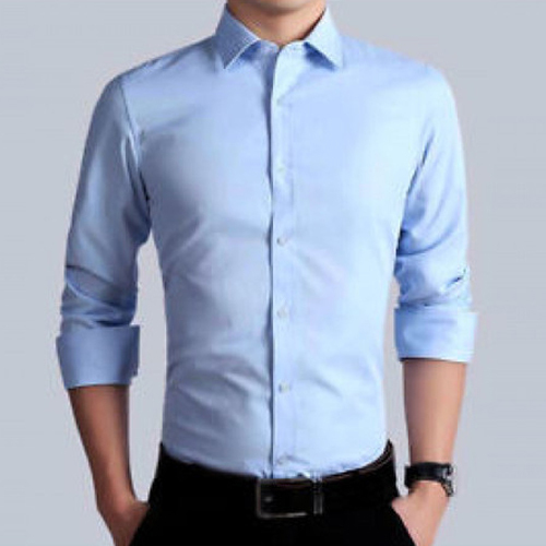Plain Collar Neck Cotton Mens Formal Shirt, Packaging Type : Poly Bag
