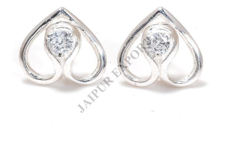 Sterling Silver Zircon Gemstone Stud Earrings