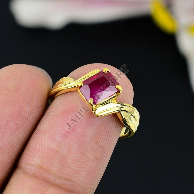 Lab Created Sterling Silver Ruby Gemstone Ring