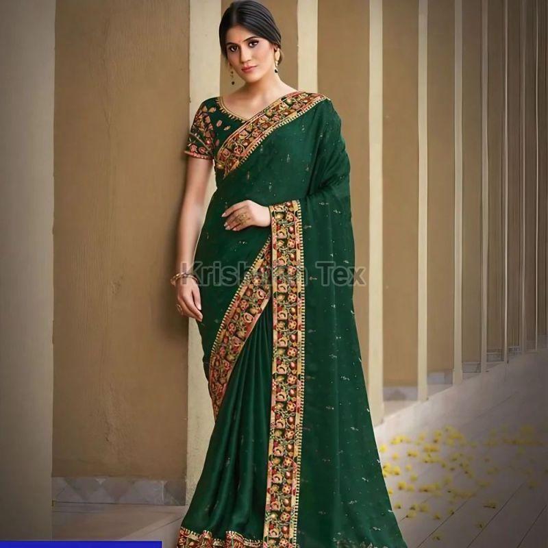 Ladies Georgette Silk Embroidered Sarees