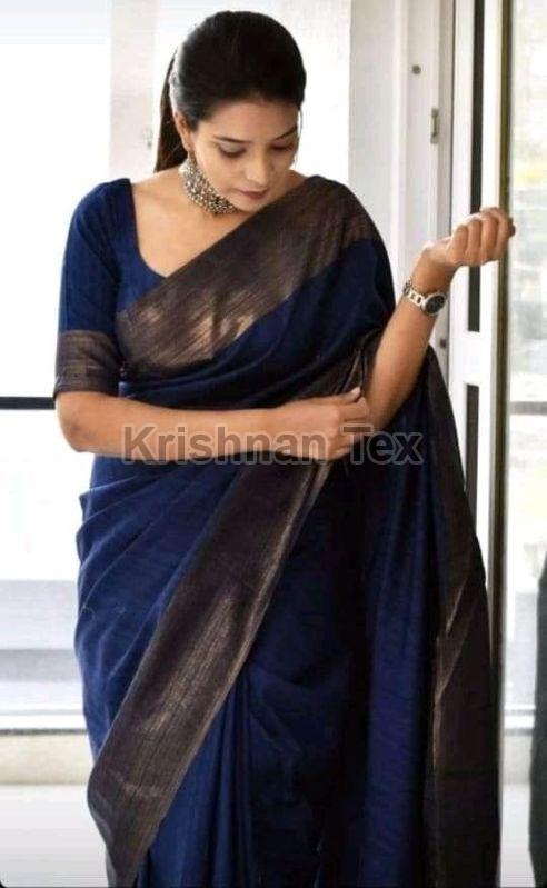 Ladies Tussar Silk Plain Sarees