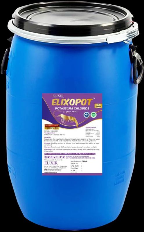 Elixopot Potassium Chloride for Aqua Feed Supplement