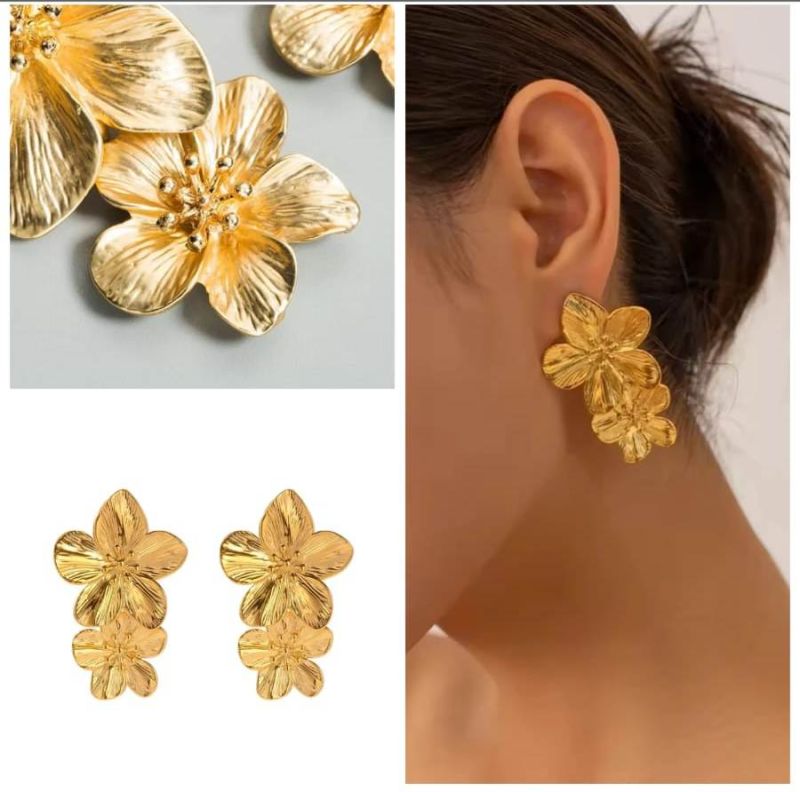 Brass RFF304ERN2PCRGLD Designer Artificial Earrings, Packaging Type : Plastic Packet