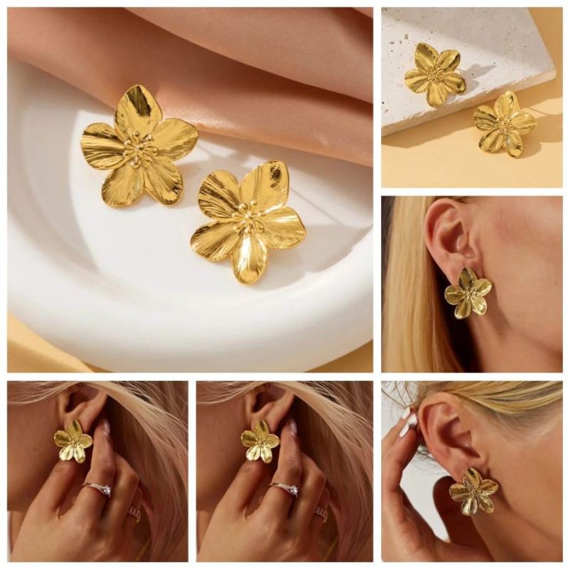 Brass RFF307ERN2PCRGLD Designer Artificial Earrings, Packaging Type : Plastic Packet