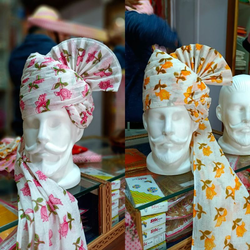 Designer Printed Wedding Wear Turban, Gender : Male