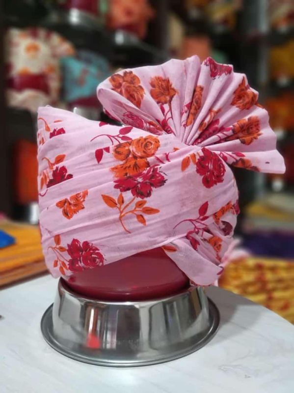 PC Cotton Morden Printed Pink Turban, Gender : Male