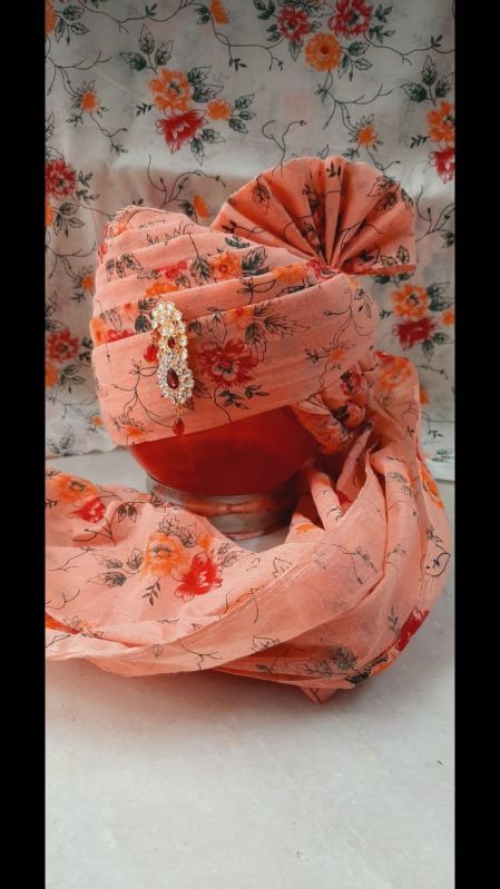 PC Cotton Stylish Printed Peach Turban, Gender : Male