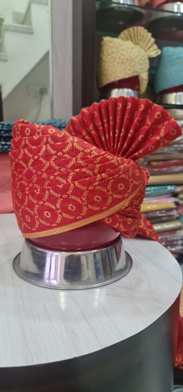Printed Pc Cotton Stylish Red Turban, Gender : Male