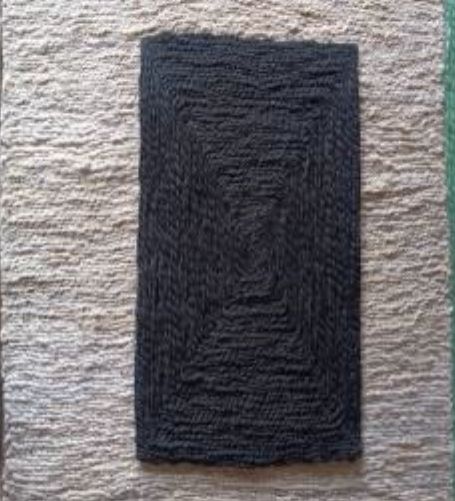 Black Braided Rectangular Jute Rug for Living Room