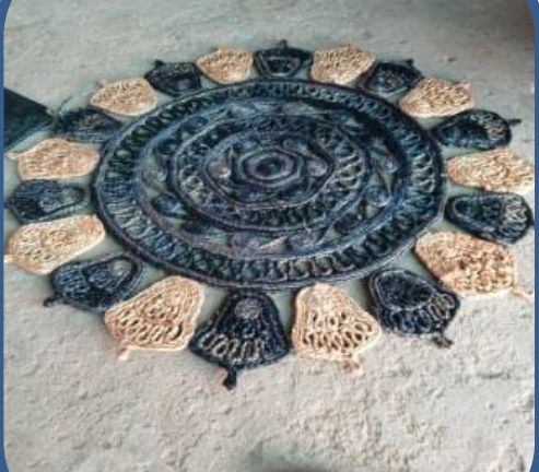 Hand Knotted Round Jute Rug for Living Room