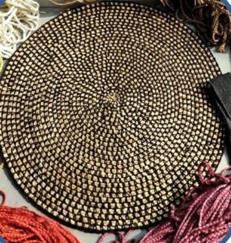 Handloom Round Jute Rug for Living Room, Bedroom