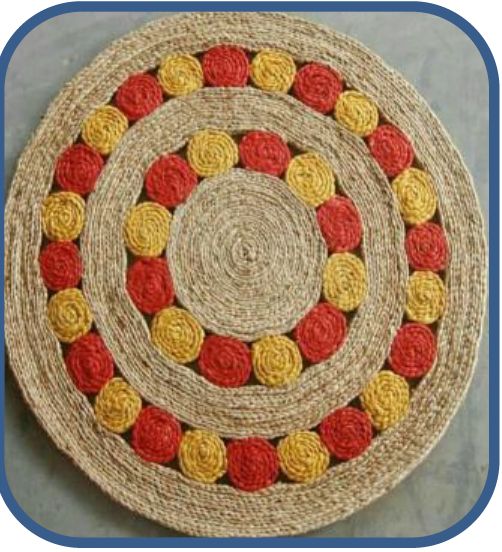 Jute Braided Round Rug for Living Room