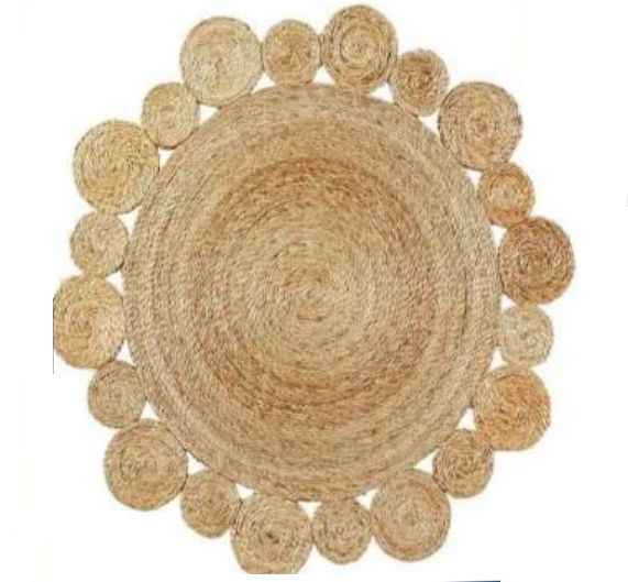 Modern Round Jute Rug for Living Room