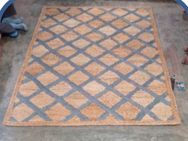 Rectangular Jute Floor Rug for Living Room