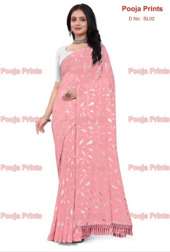 60 Gram Pink Georgette Dyed Fabric, Width : 44 inch/112 cm