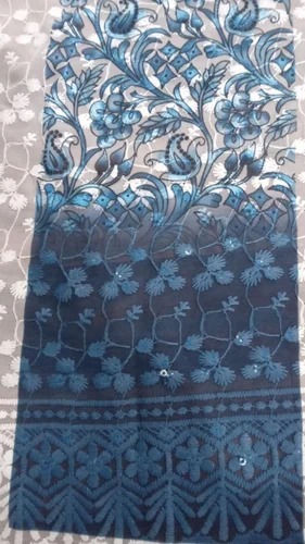 Dark Blue Printed Chiffon Fabric for Apparel/Clothing