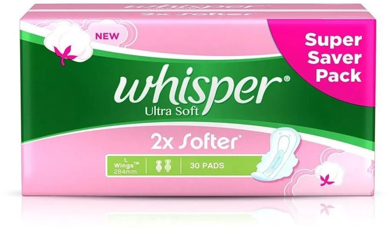 Whisper Ultra Soft Sanitary Pad, Packaging Type : Plastic Packet