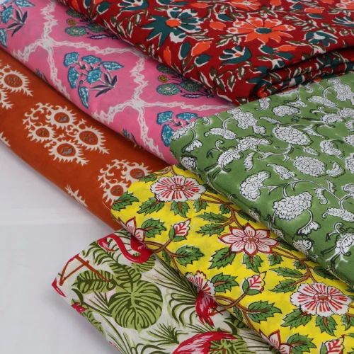 Printed Pure Cotton Fabric for Kurtis, Shirts, Dupattas, Blouses