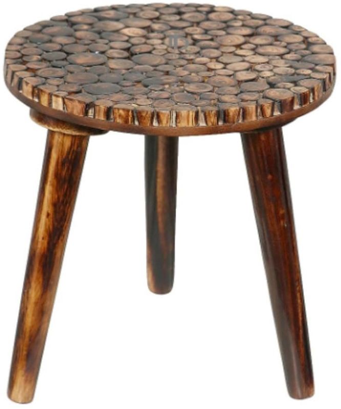 Polished Round Wooden Stool for Restaurants, Home