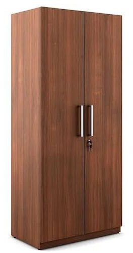 Plain Polished Wooden Double Door Wardrobe for Home Use
