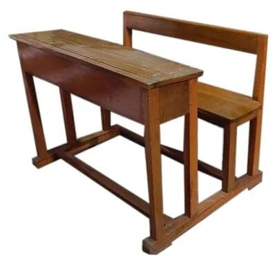 Polished Wooden School Bench, Shape : Rectangular