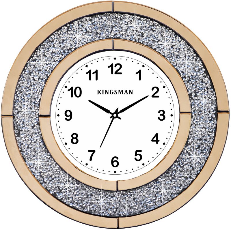 Crystal Diamond Mirror Wall Clock