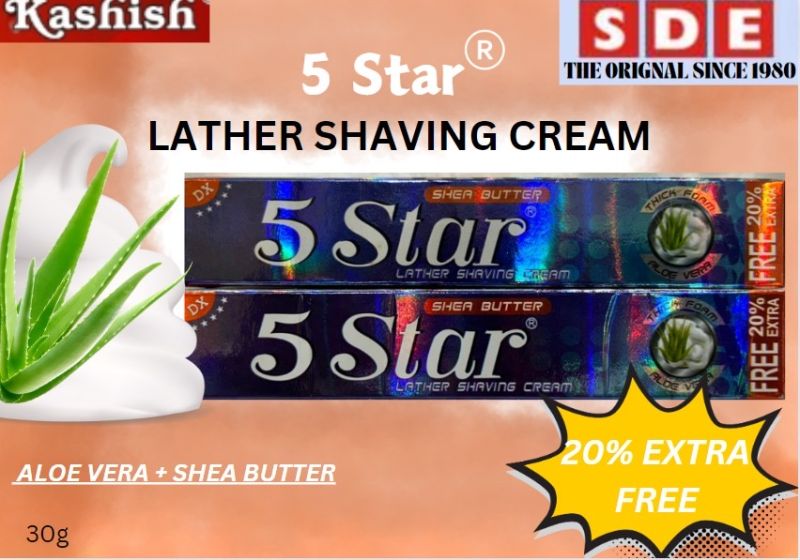 5 Star Lather Shaving Cream, Packaging Type : Plastic Tube