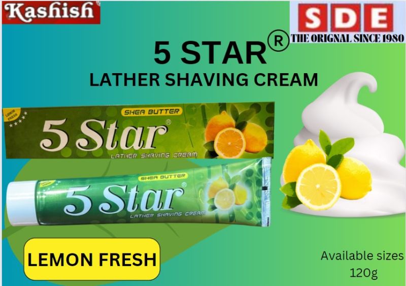 5 Star Lemon Shaving Cream, Packaging Type : Plastic Tube