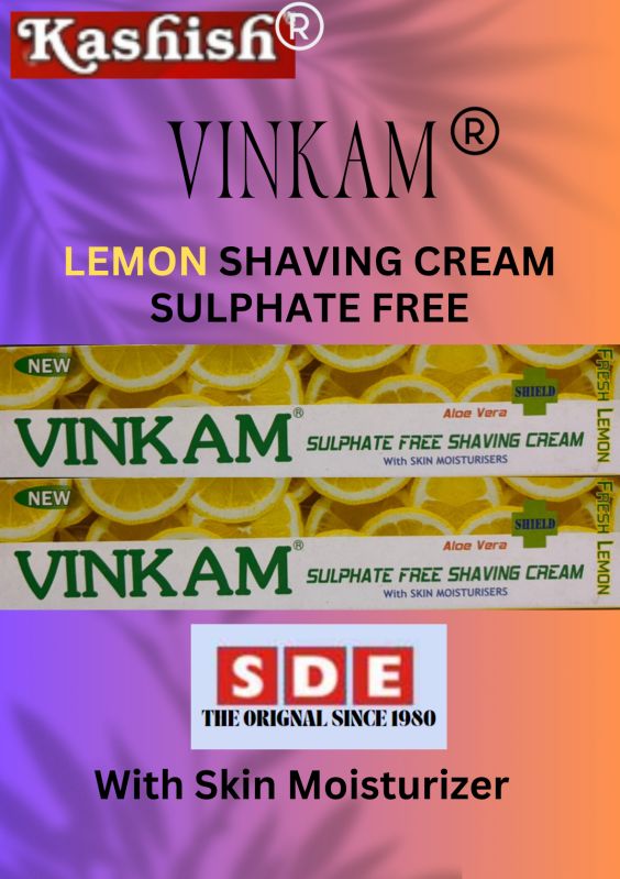 Vinkam Fresh Lemon Shaving Cream, Packaging Type : Plastic Tube