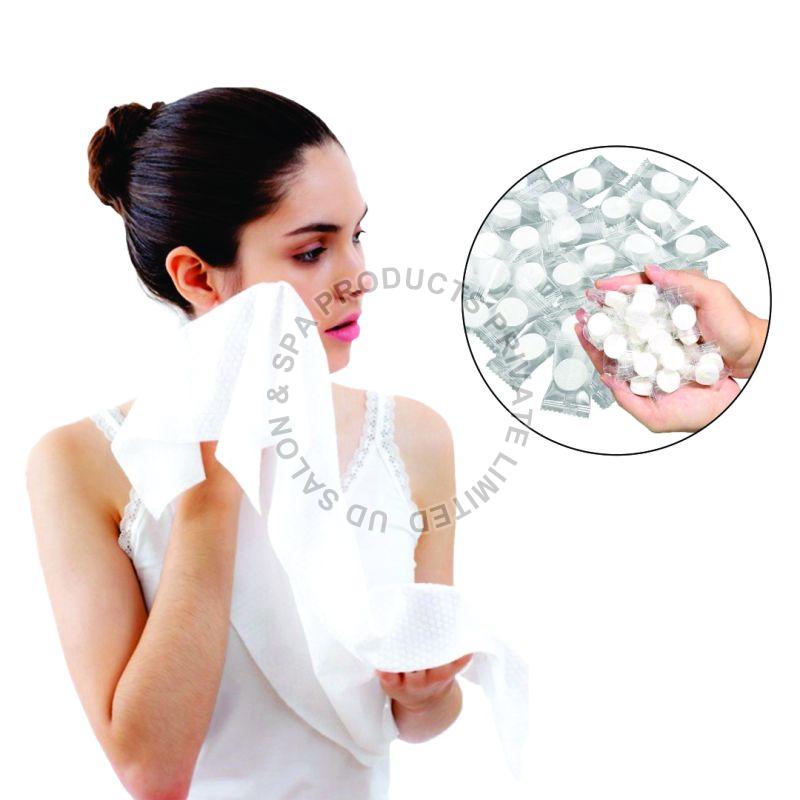 White Plain Compressed Towel Tablet, For Home, Hotel, Size : Multisizes