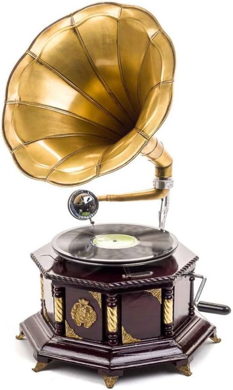 Polished Brass Antique Gramophone, Color : Brown, Golden