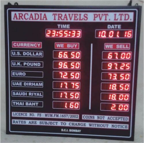 LED Foreign Exchange Display Board, Power Source : Electric
