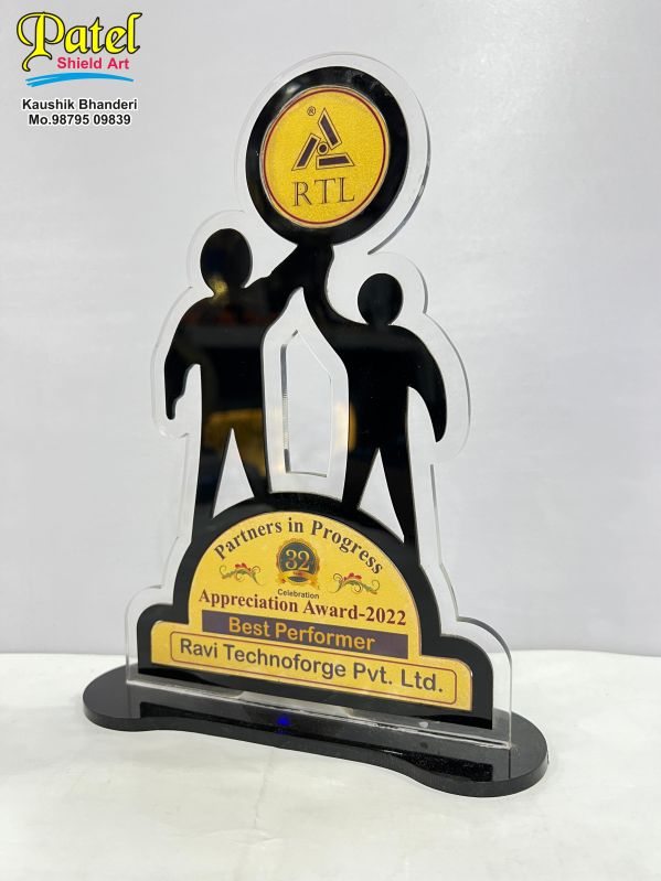 Printed Polished Acrylic Customized Trophies for College, Awards