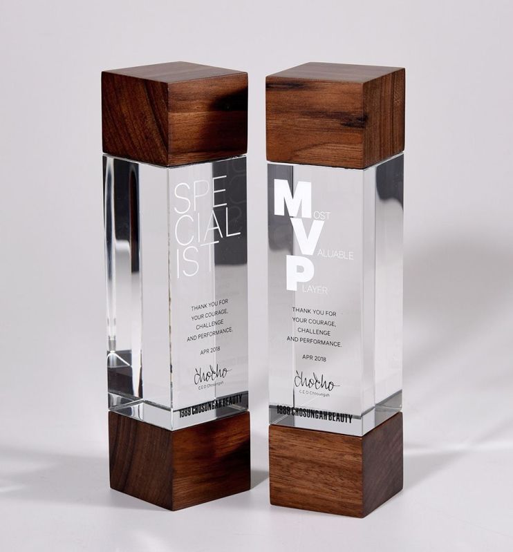Printed Glass Memento Award for College, Office, School