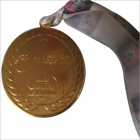Polished Round Golden Brass Medal for Champions Awards