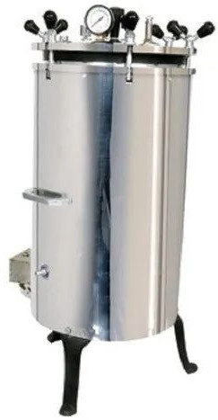 Polished Stainless Steel Vertical Autoclave for Laboratory Use