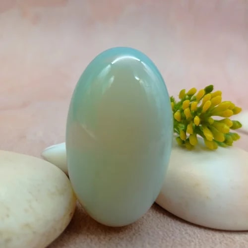 Polished Opalite Shivling, Color : Green, White