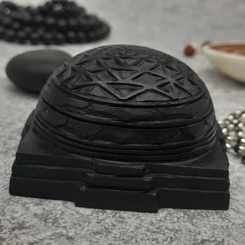 Stone Shaligram Ardha Shree Yantra, Color : Black