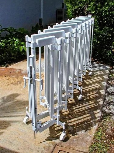 Polished Stainless Steel Retractable Gate, Color : Grey