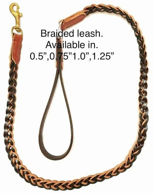 Braided Leather Strong Dog Leash