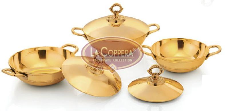  Brass Serving Kadai, Color : Golden